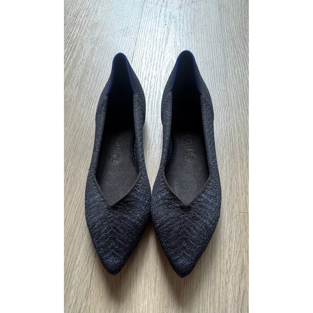 Rothys The Point Midnight Metallic Pointed‎ Toe Shoes